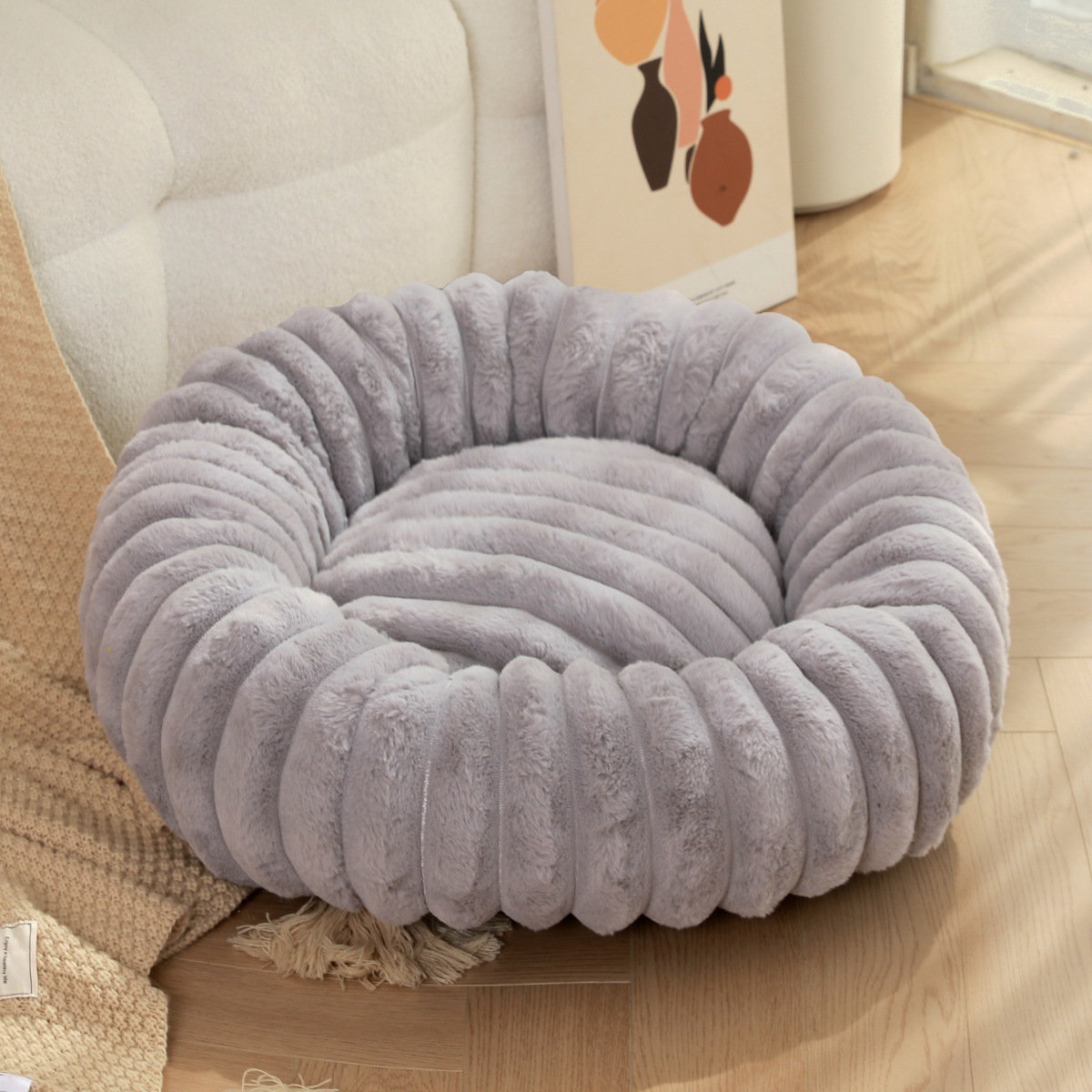 Calming Dog Bed - 40-80 cm Kabarık Evcil Köpekler Yatakları