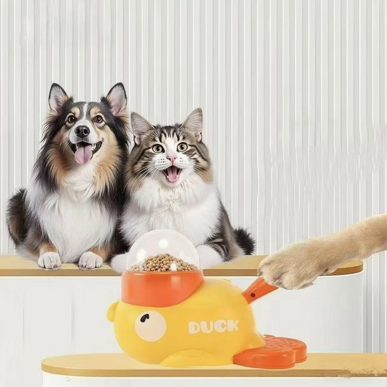 Interactive Cat Toy - Sarı Ördek Şeklinde İnteraktif Kedi Ödül