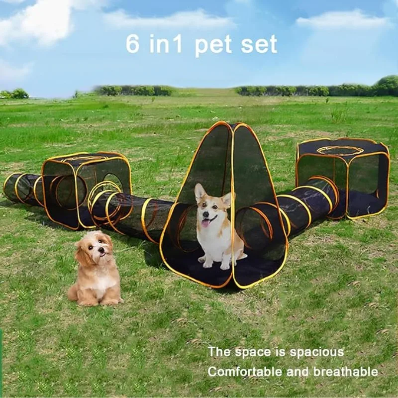 Interactive Cat Toy - 6'sı 1 Arada Tüneli Olan Çadır