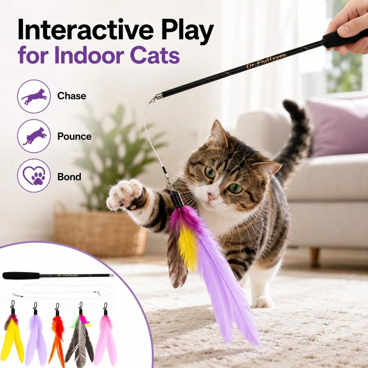 5 Tüy Aparatlı Kedi Oyuncak Çu - Interactive Cat Toy incelemesi ve fiyatı